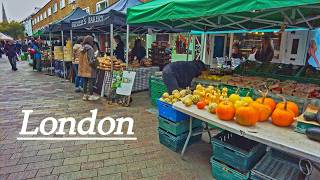 Cloudy London Walk | 🍂 Earl's Court, Gloucester road and South Kensington Farmers' Market. 4K 🍂