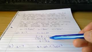 Constant acceleration formulae Example 1