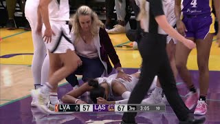 🫣 A'ja Wilson HARD FALL After Cameron Brink Fouls Her | WNBA Las Vegas Aces vs L