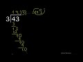 divide 43 by 3 decimal result . division with 1 digit divisors . long division . how to do