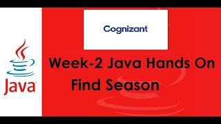 Find Season Java Hands On | Week - 2 Hands On | Cognizant