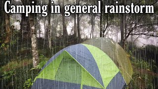 Camping In The Rain.! Heavy Rainstorm, Forest, Tent, ASMR
