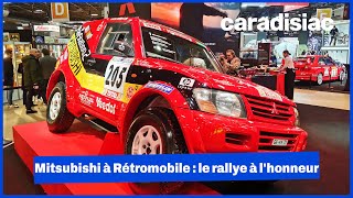 Le stand Mitsubishi au salon Rétromobile 2025 : le rallye et Jutta Kleinschmidt à l'honneur !