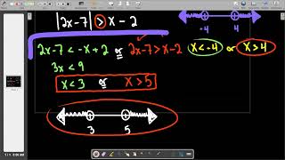 Absolute Value Inequalities (assignment #19...different method)