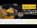 Hold On - Justin Bieber - Fingerstyle Guitar Tutorial + TAB & Lyrics