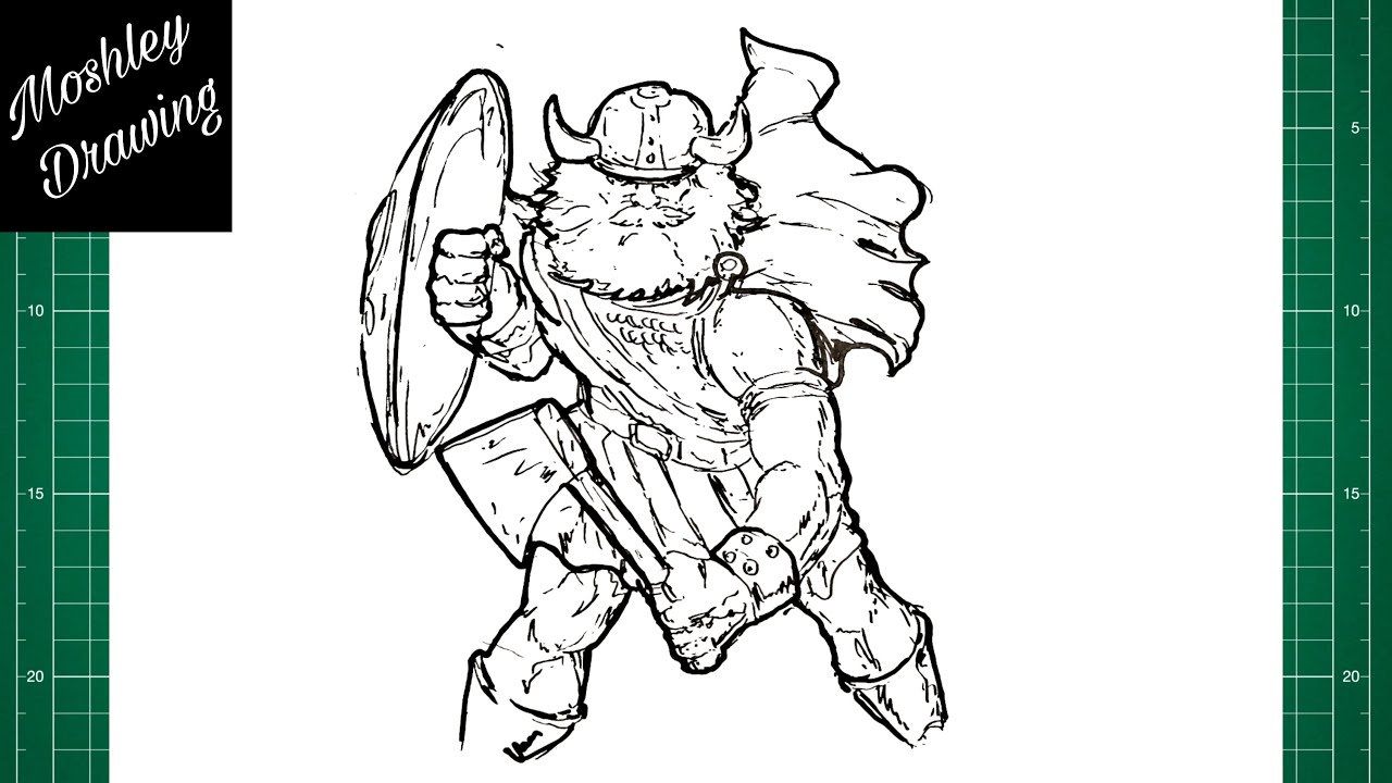 How To Draw A Viking Warrior Youtube