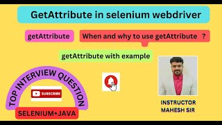 getattribute in selenium | getattribute with example in selenium |getattribute methods in selenium
