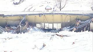 Snow-covered roof of Crestline grocery market collapses