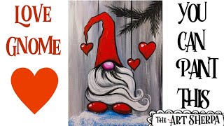 Easy Love Gnome Acrylic painting tutorial step by step Live Streaming | TheArtSherpa