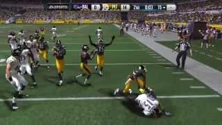 NFL 2014 SNF Week 9 - Baltimore Ravens vs Pittsburgh Steelers -  2nd Half 1 Min - Madden 15 PS4 - HD
