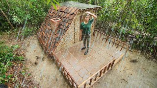 Building Complete Survival Bushcraft Shelter in Raining Season, bushcraft Survival
