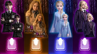 Wednesday Dance Vs Megan Doll Vs Elsa - Let It Go Vs Enid Sinclair | Tiles Hop Songs