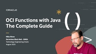 Developer Coaching - OCI Functions with Java - The Complete Guide