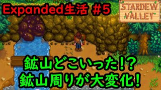 【Stardew Valley:MOD】今日のExpanded生活 #5 鉱山どこいった！？鉱山周りが変わってる！！【1年目8～9日目】