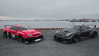 Liberty Walk Skyline R34 \u0026 Liberty Walk GT-R R35 Full-Carbon