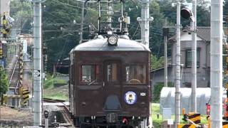 上毛電気鉄道　デハ101臨時運転　入れ換え作業（入庫）　大胡駅　2011/09/18