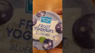 mother dairy fruit yoghurt | blueberry | comment your favourite flavour