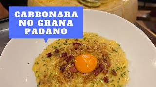 Carbonara no Grana Padano do D’Heaven, no Rio de Janeiro