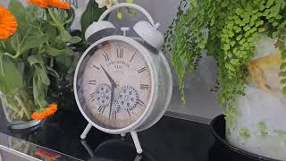 Trojan Homeware: Industrial Age Antique White Gear Moving Table Clock