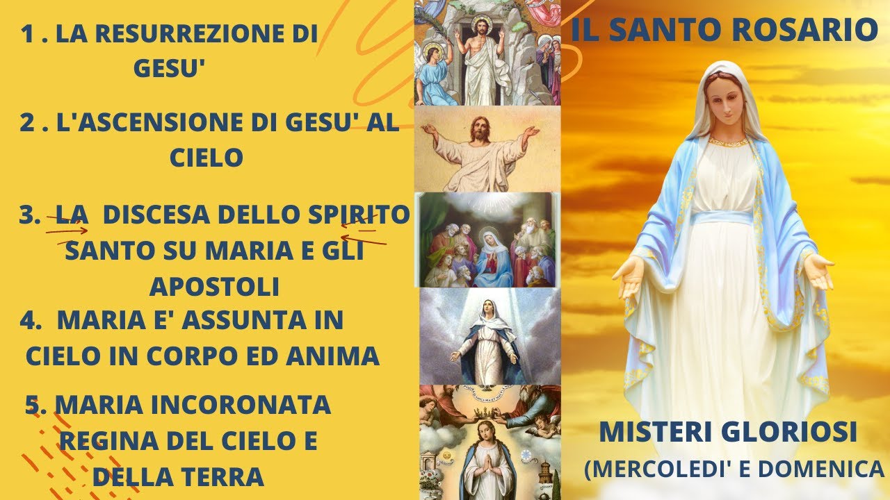 SANTO ROSARIO MISTERI GLORIOSI (Mercoledì E Domenica) - YouTube