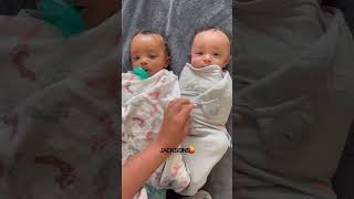 Adorable Newborn Twins Stretching After Being Unswaddled *too cute* 😍 #Shorts