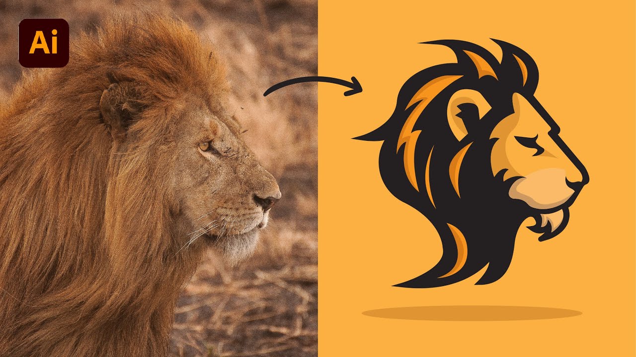 Adobe Illustrator Tutorial Draw Lion Face Mascot Logo Vector Mascot