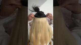 Pull test for halo hair extension.Real person hair extension, factory direct sales, welcome to buy.