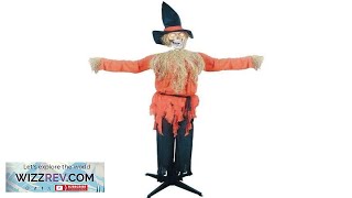 6' Animated Standing Scarecrow Halloween Prop Skeleton Haunted Corn Maze Field