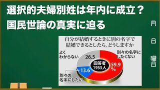 選択的夫婦別姓は年内に成立？国民世論の真実に迫る