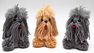 Cute dog made of yarn | Diy Yarn Dog | How to make a yarn/wool dog