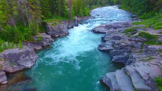 Drone Castle Falls, Alberta