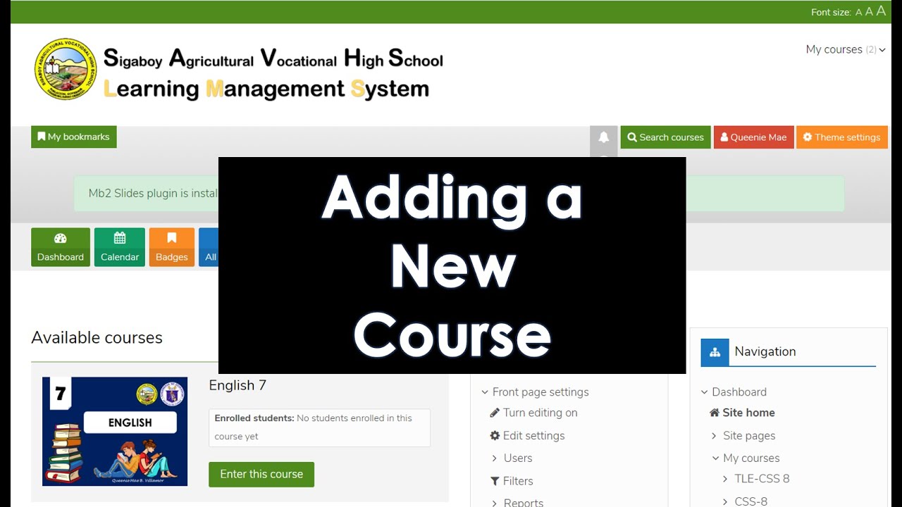 Adding A New Course In Lms Tutorial Youtube