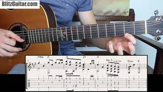 Emotional Melody in A Major on Fingerstyle Acoustic Guitar