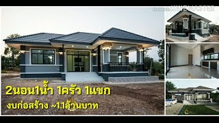 บ้านชั้นเดียวสไตล์คอนเทมโพรารี่ ขนาด 2 ห้องนอน พื้นที่ใช้สอย 82 ตรม