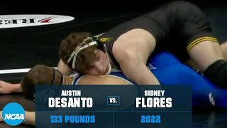 Austin DeSanto vs. Sidney Flores: 2022 First Round NCAA Wrestling Championship (133 lb.)