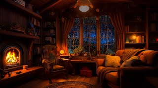 Cozy Country Cottage Ambience with Rain and Fireplace Sounds for Sleeping, Reading, Study