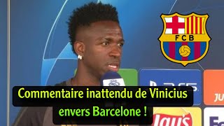 Commentaire inattendu de Vinicius envers Barcelone après le match entre le Real Madrid et Manchester