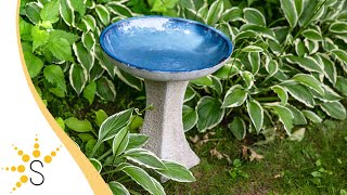 Sunnydaze Nantes Outdoor Ceramic Bird Bath - White Lava Finish - 16\