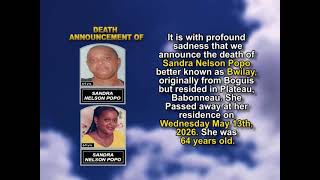 Sandra Nelson Popo ~ Short Obituary