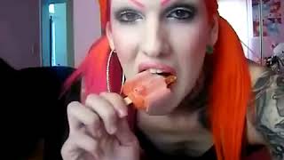 Jeffree Star Eating Orange Popsicle