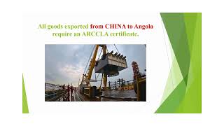 KUNNA LOGISTICS   ARCCLA CERTIFICATE FROM CHINA TO ANGOLA