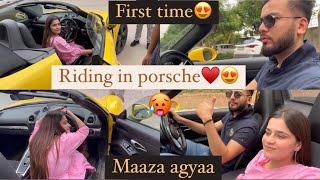 Riding PORSCHE with @ElvishYadavVlogs @TheSocialFactory ||Chahatyadav vlogs