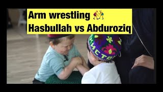 Arm wrestling: Hasbullah vs Abduroziq (20 million Rubs to Hasbullah)