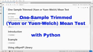 Python - One-Sample Trimmed Mean Test
