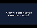 Array : Sort nested array by value?