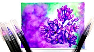 LIVE 🔴 How to Use REAL BRUSH Pens Easy Tips and Techniques Lilacs