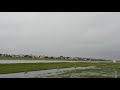 air india landing at rajkot airport in heavy rainy day