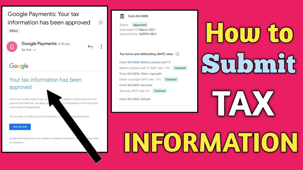 Tax Information YouTube Adsense| How To Submit Tax Information Form In ...