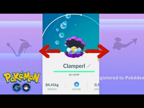 Evolving Clamperl to Huntail and Gorebyss in Pokemon Go