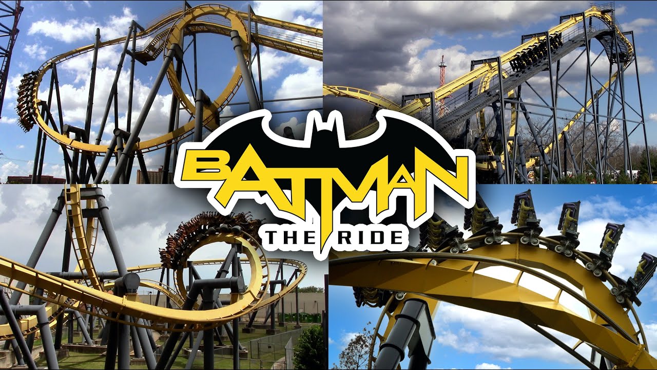 Batman: The Ride Review Cloned B&M Inverted Roller Coaster Model - YouTube